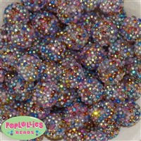 20mm Magic Confetti Rhinestone Bubblegum Beads
