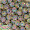 20mm Pastel Confetti Rhinestone Bubblegum Beads