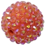 20mm Coral Rhinestone Bubblegum Beads