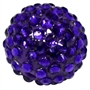 20mm Deep Purple Rhinestone Bubblegum Beads