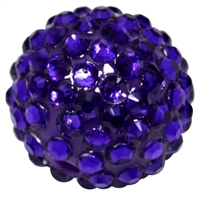 20mm Deep Purple Rhinestone Bubblegum Beads