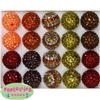 20mm Autumn Rhinestone Bubblegum Bead Mix