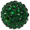 20mm Forest Green Rhinestone Bubblegum Beads