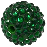 20mm Forest Green Rhinestone Bubblegum Beads