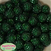 20mm Forest Green Rhinestone Bubblegum Beads