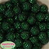 20mm Forest Green Rhinestone Bubblegum Beads Bulk