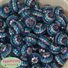 20mm Frozen Stripe Rhinestone Bubblegum Beads