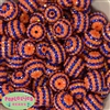 20mm Royal Blue Orange Stripe Rhinestone Bubblegum Beads