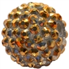 20mm Gold Metallic Rhinestone Bubblegum Beads