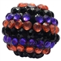 20mm Halloween Dark Stripe Rhinestone Bubblegum Beads