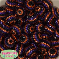 20mm Halloween Dark Stripe Rhinestone Bubblegum Beads