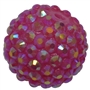20mm Hot Pink Rhinestone Bubblegum Beads