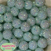 20mm Pale Mint Rhinestone Bubblegum Beads