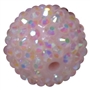 20mm Ice Pink Rhinestone Bubblegum Beads