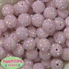 20mm Ice Pink Rhinestone Bubblegum Beads