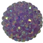 20mm Lavender Rhinestone Bubblegum Beads
