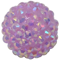 20mm Light Lavender Rhinestone Bubblegum Beads