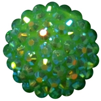 20mm Lime Green Rhinestone Bubblegum Beads