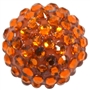 20mm Orange Metallic Rhinestone Bubblegum Beads