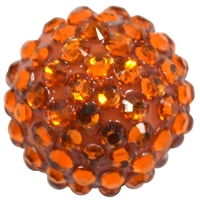 20mm Orange Metallic Rhinestone Bubblegum Beads