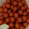 20mm Orange Metallic Rhinestone Bubblegum Beads