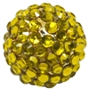 20mm Yellow Metallic Rhinestone Bubblegum Beads