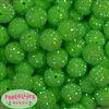 20mm Neon Lime Rhinestone Bubblegum Beads Bulk