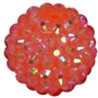 20mm Neon Orange Rhinestone Bubblegum Beads