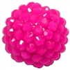 20mm Neon Pink Rhinestone Bubblegum Beads