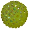 20mm Neon Yellow Rhinestone Bubblegum Beads