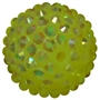 20mm Neon Yellow Rhinestone Bubblegum Beads