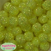 	 20mm Neon Yellow Rhinestone Bubblegum Beads