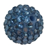 20mm Ocean Blue Rhinestone Bubblegum Beads