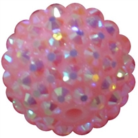 20mm Pale Pink Rhinestone Bubblegum Beads