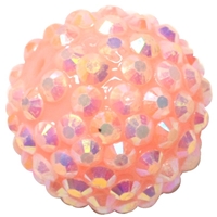 20mm Peach Rhinestone Bubblegum Beads