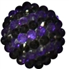 20mm Purple and Black Stripe Rhinestone Bubblegum Bead