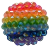 20mm Rainbow Stripe Rhinestone Bubblegum Beads