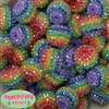 20mm Rainbow Stripe Rhinestone Bubblegum Beads