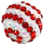 20mm Candy Cane Stripe Rhinestone Bubblegum Beads