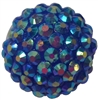 20mm Royal Blue Rhinestone Bubblegum Beads