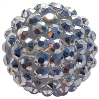 20mm Silver Rhinestone Bubblegum Beads