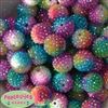 20mm Tie Dye Rhinestone Bubblegum Beads