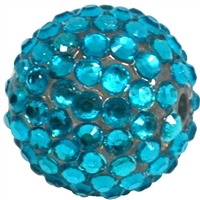 20mm Turquoise Rhinestone Bubblegum Beads