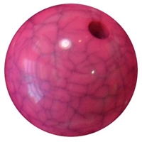 20mm Hot Pink Solid Crackle Bubblegum Bead