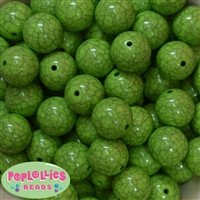 20mm Lime Green Gator Egg Bubblegum Bead