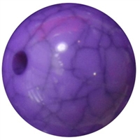 20mm Purple Solid Crackle Bubblegum Bead
