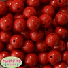 20mm Red Solid Crackle Bubblegum Bead