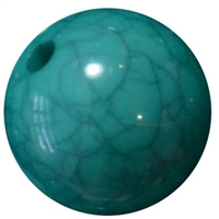 20mm Teal Blue Solid crackle Bubblegum Bead