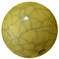 20mm Yellow Solid Crackle Bubblegum Bead