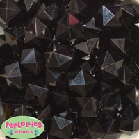 20mm Solid Black Cube Bubblegum Bead
